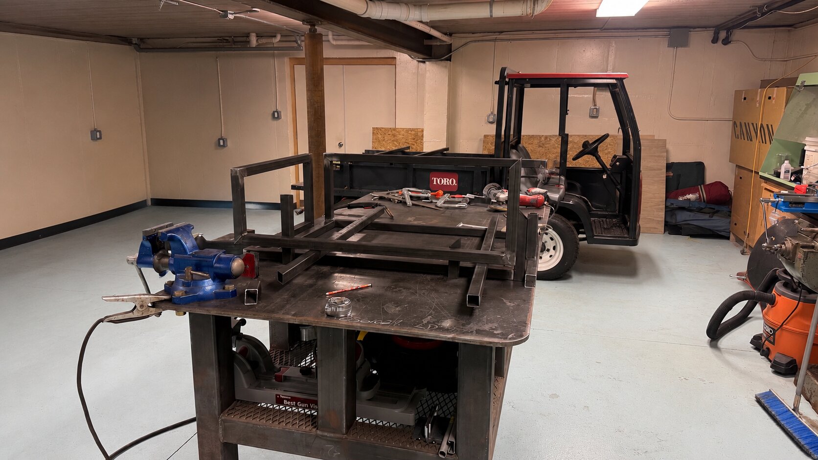 Strata Coffee Table frame being built