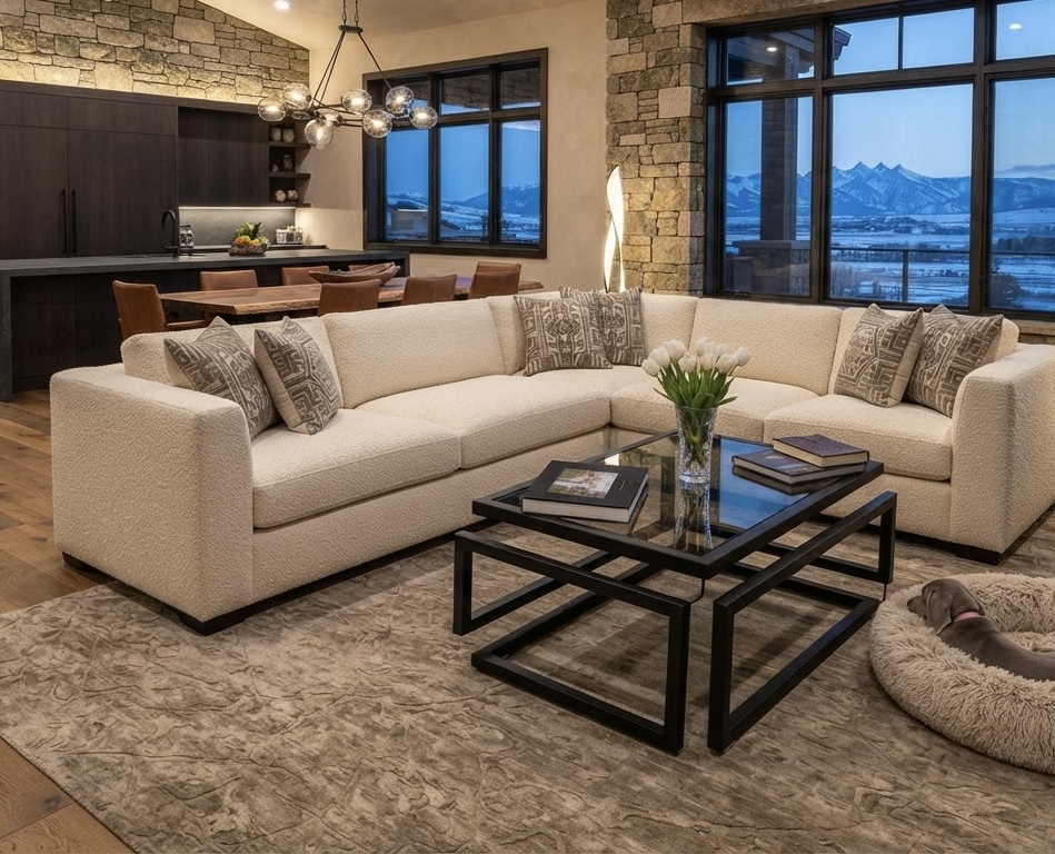 Strata Coffee Table in a mountain-modern living room